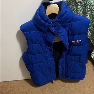 Hollister Blue and White Logo Vest